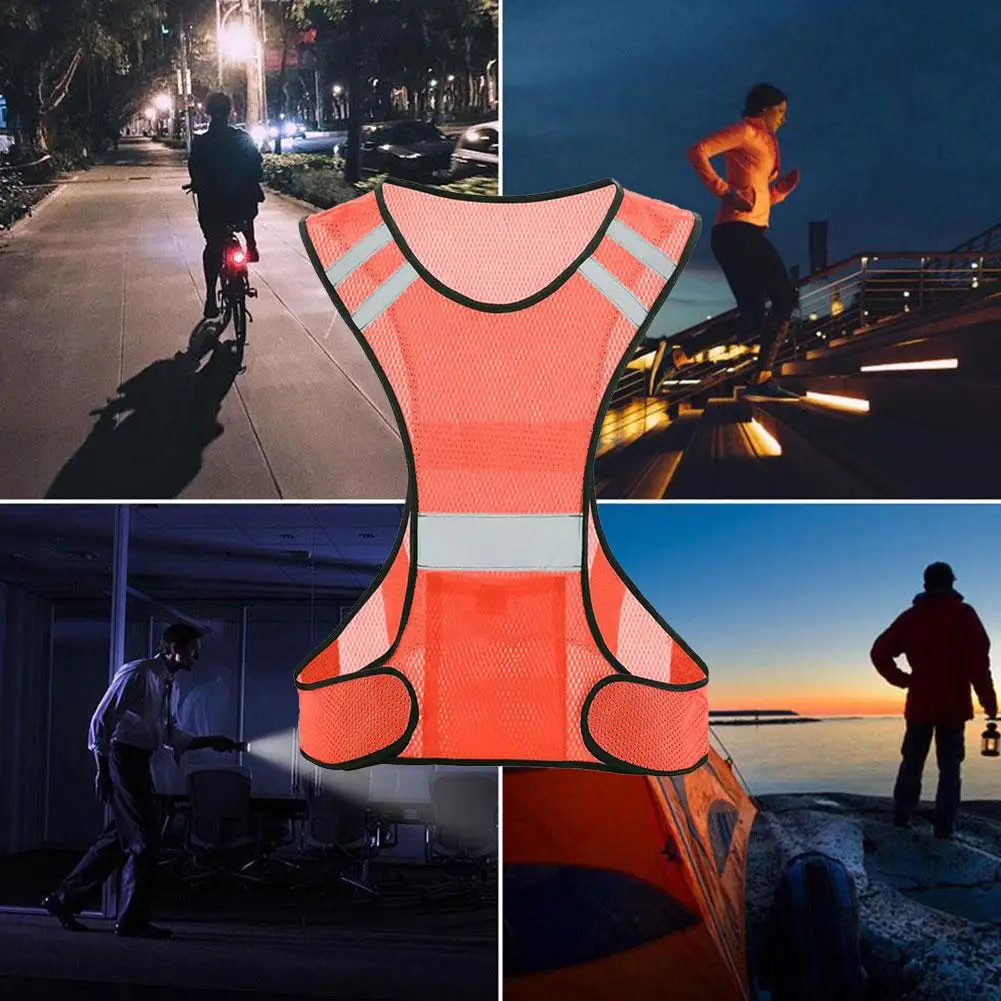 Reflectorized Vest Night Running Fitness Guide Reflective Vest Reflective Clothing Emergency Guidance Clothing Cycling Safety