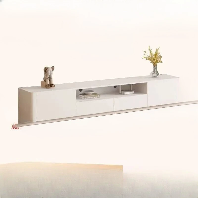 Cream wind solid wood floor TV cabinet, living room household small apartment coffee table TV cabinet