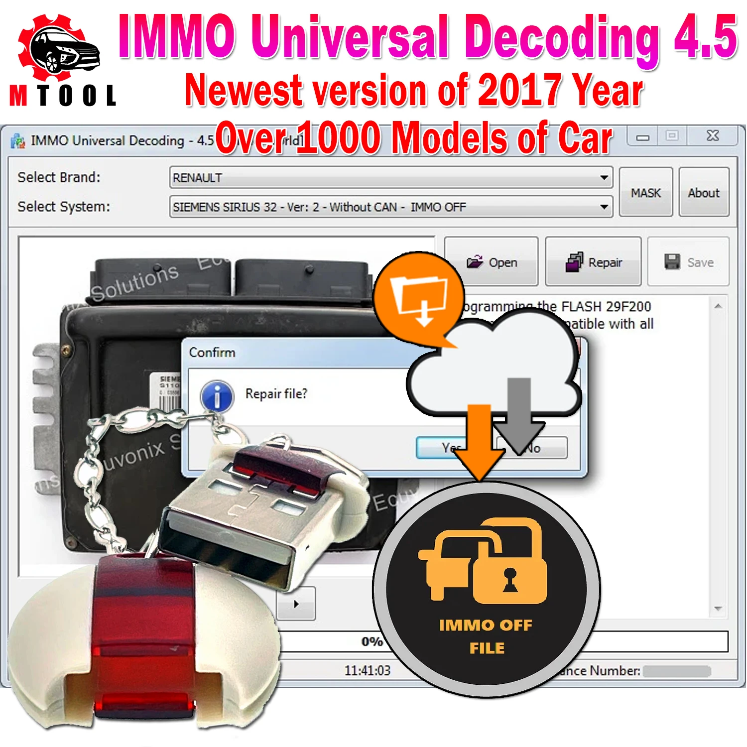 IMMO Universal Decoding 4.5 IMMO off Software IMMO 4.5 Remove IMMO Code of ECU Repair IMMO Code EDC15C7 EDC17 Programmer