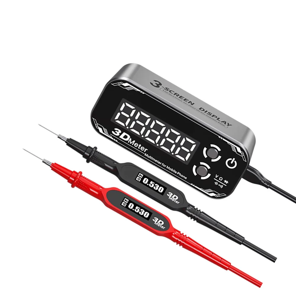 Triple Display Digital Multimeter for Electronic Technicians Featuring Voltage Resistance Capacitance Readings