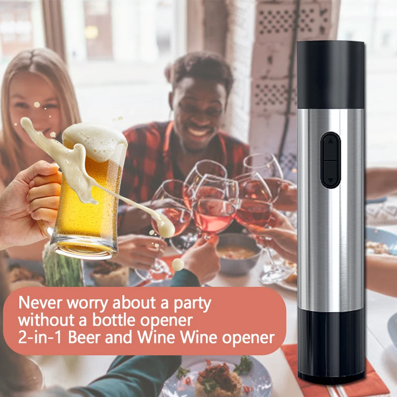 TABELL 2 in1 Electric Wine Openers Beer Automatic Beer Bottle Openers Corkscrew Wine Beer Soda Cap Opener Kitchen Accessories