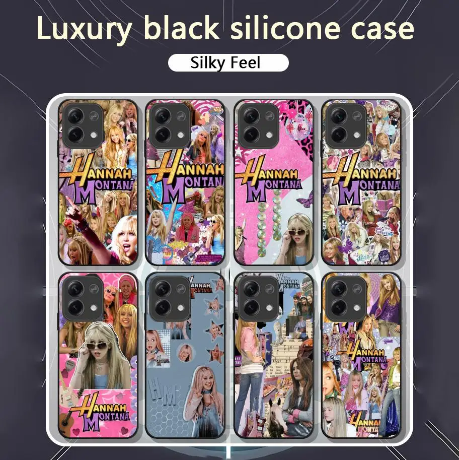 H-Hannah M-Montana Phone Case For Xiaomi Redmi Note 13,12,11, 10 Pro Plus S,  5G, 12S, Soft Black Phone Cover