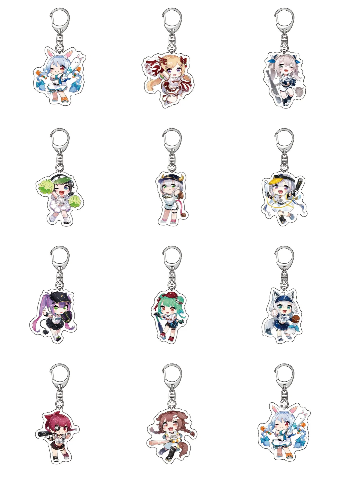 Popular Anime Holo Acrylic  Cartoon Pendant Keychain Character model keychain for fans friends gifts