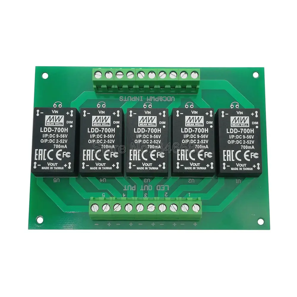 5 Channel Meanwell LDD-700H LDD-500H LDD-1000H LDD-350H LDD-600H LED Driver LDD Circuit PCB Board LDD Dimmer Controller