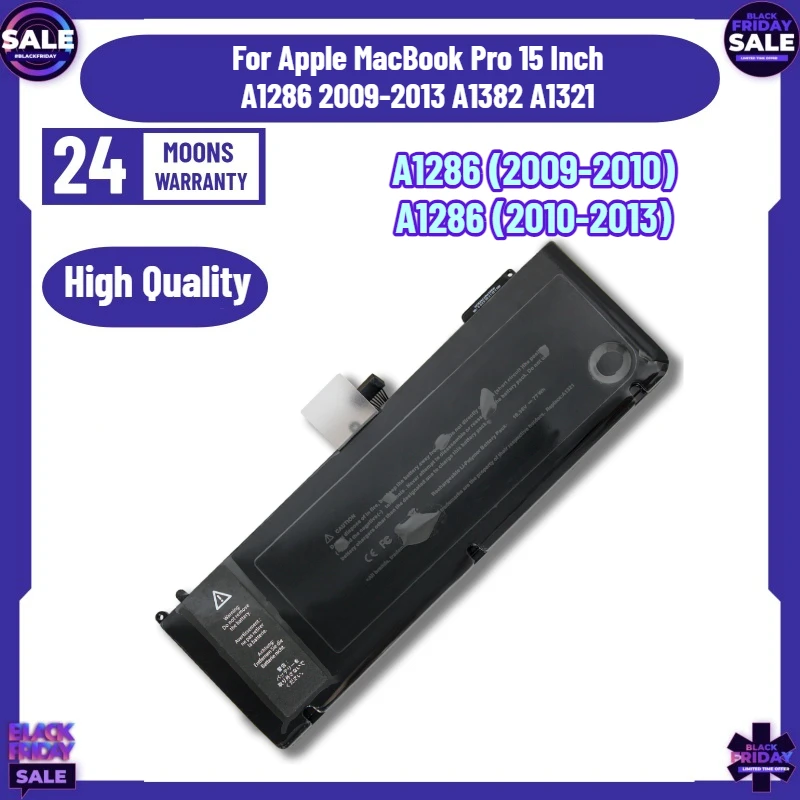 

Laptop Battery A1286 for Apple MacBook Pro 15 Inch A1286 2009-2013 A1382 A1321