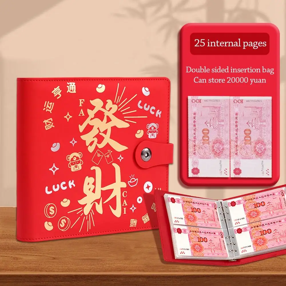 With Password Lock 100 Envelopes Money Saving Challeng PU Large Capacity Money Collection Book Portable Reusable Savings Binder