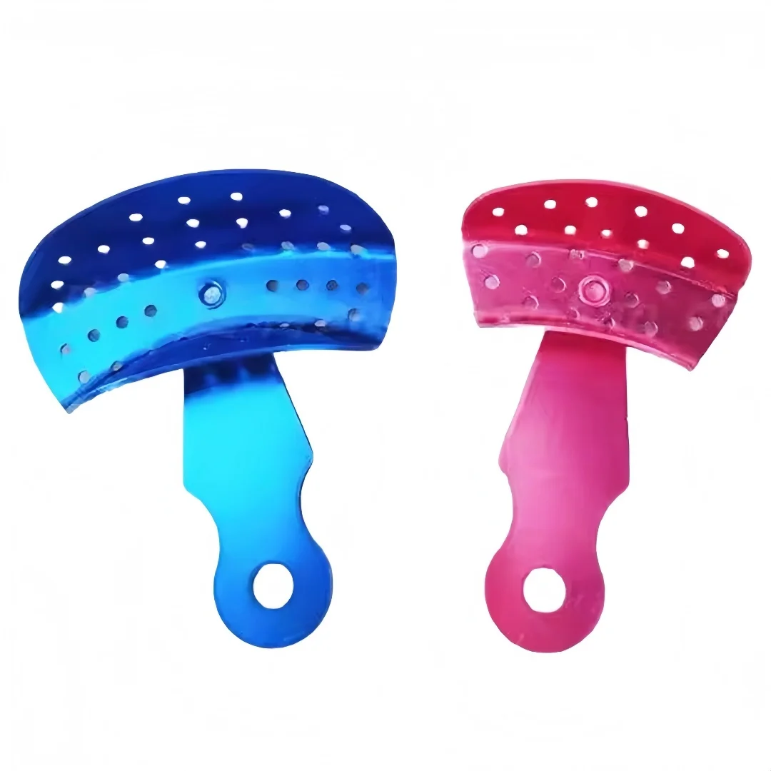 Dental Aluminum Alloy Impression Trays Adjustable Rotary Impression Trays Perforated Dentistry Printing Tray for Adult Children