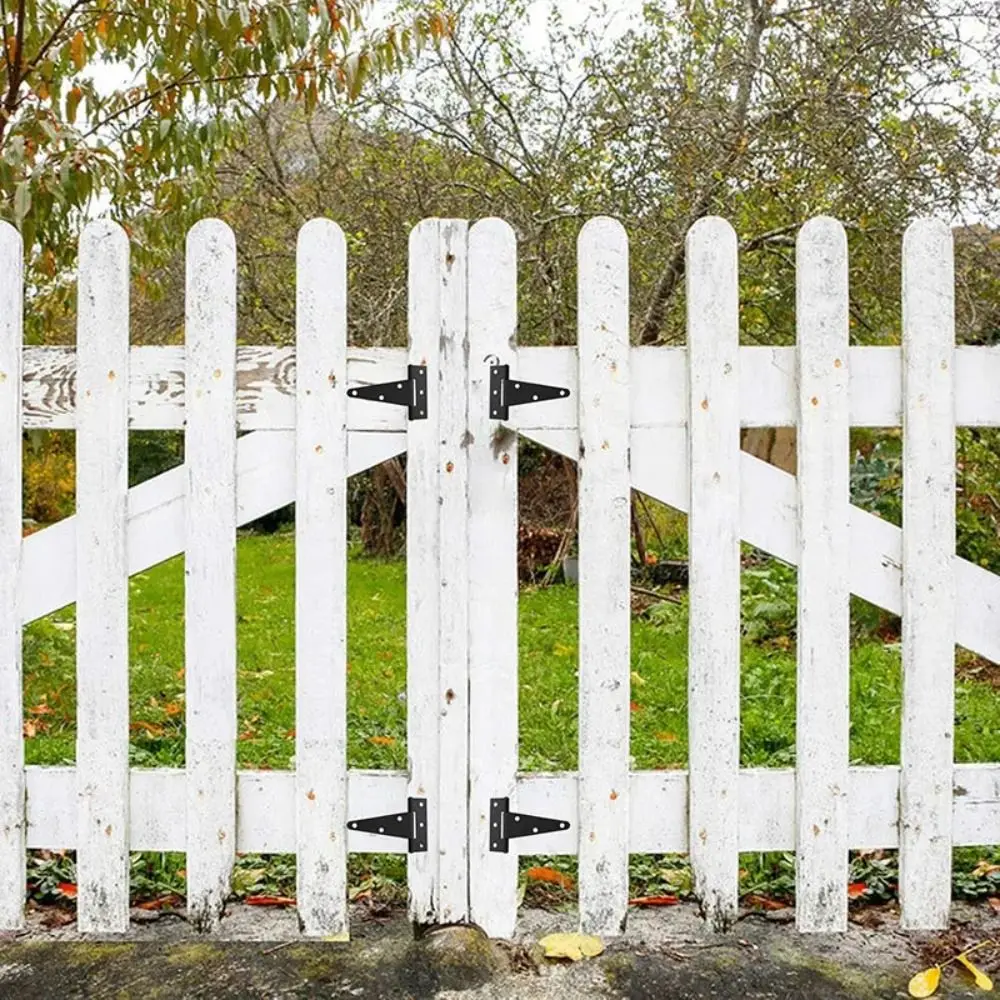 3/4/6inch Door Hinges Heavy Duty Rustproof Gate Strap Hinges with Screws Metal T Shaped Door Hinges