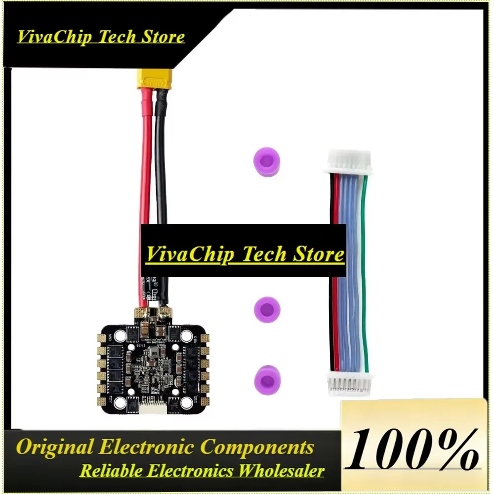 VivaSRadioLink 80A 4-in-1 ESC AM32 2-6S, 30.5x30.5mm With Current Sensor & Capacitors For FPV Racing Drone Quadcopter DIY
