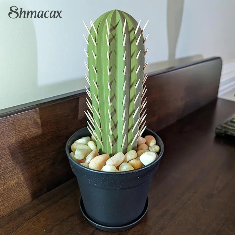 3D Printed Cactus Toothpick Dispenser House Plant Cacti House Plant Hold 117 Round Tooth Picks Funny Home Table Decoration