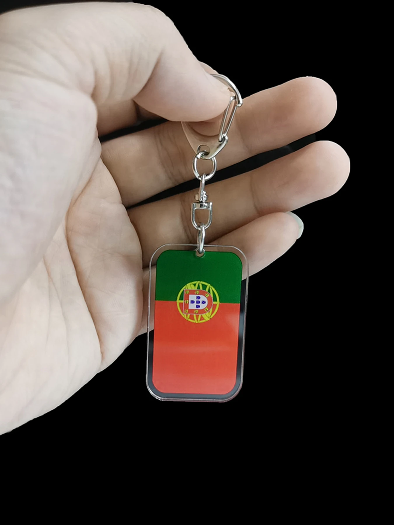 Portugal Flag Pendant Keychain For Women Men Acrylic Portugal Flag Ethnic Car Key Chain Ring New Trend Jewelry Gifts view 3