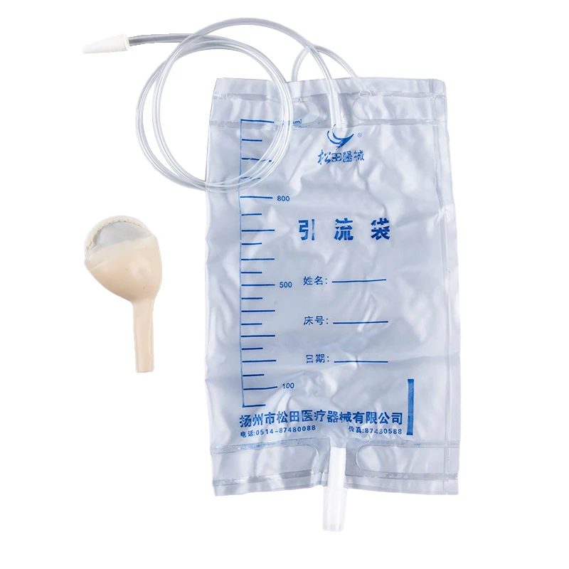 

5Pcs Medical Latex Sleeve Type Urine Bag Male Drainage Catheter Collector 1000ML