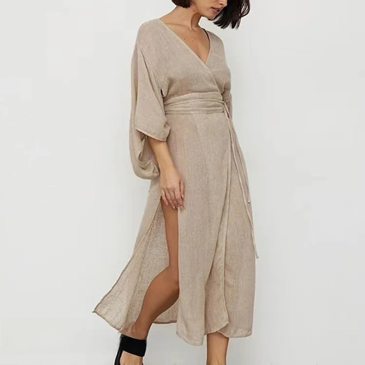 

Прозрачный кружевной пеньюар с V-образным вырезом и шнуровкой, летняя домашняя одежда для женщин, сексуальное прозрачное платье-комбинация