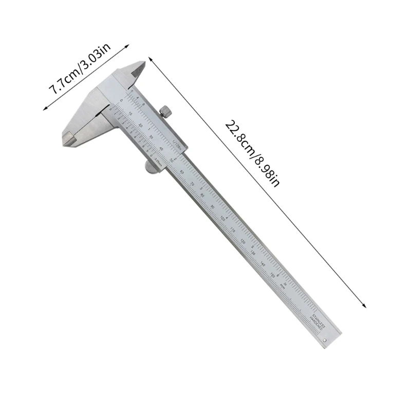 Vernier Caliper for Depth Thickness Measurement 0-150mm/0-6in Measuring Instrument Tool Woodworking Ruler