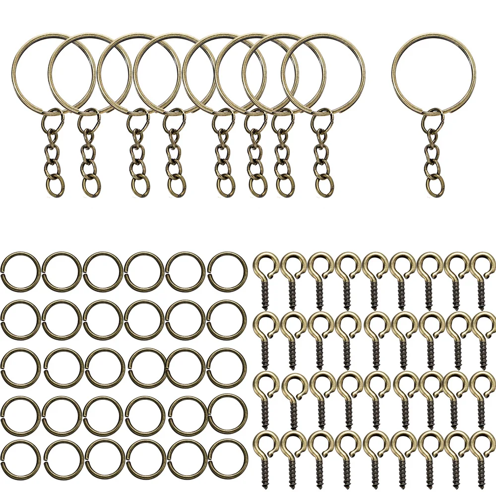 Anéis de Salto Aberto Kits para Fazer Jóias, Eye Pins, Acessórios DIY, Resina Epóxi Chaveiro, Pingentes, Chaveiros, 110 PCs, 220PCs