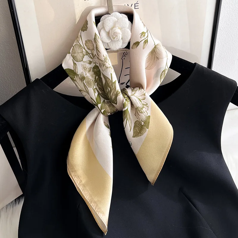 

100% Natural Silk Scarf Women Shawls Wraps Foulard Scarves Pashmina Neckerchief Female Hijab Bandana bufanda Square Kerchief