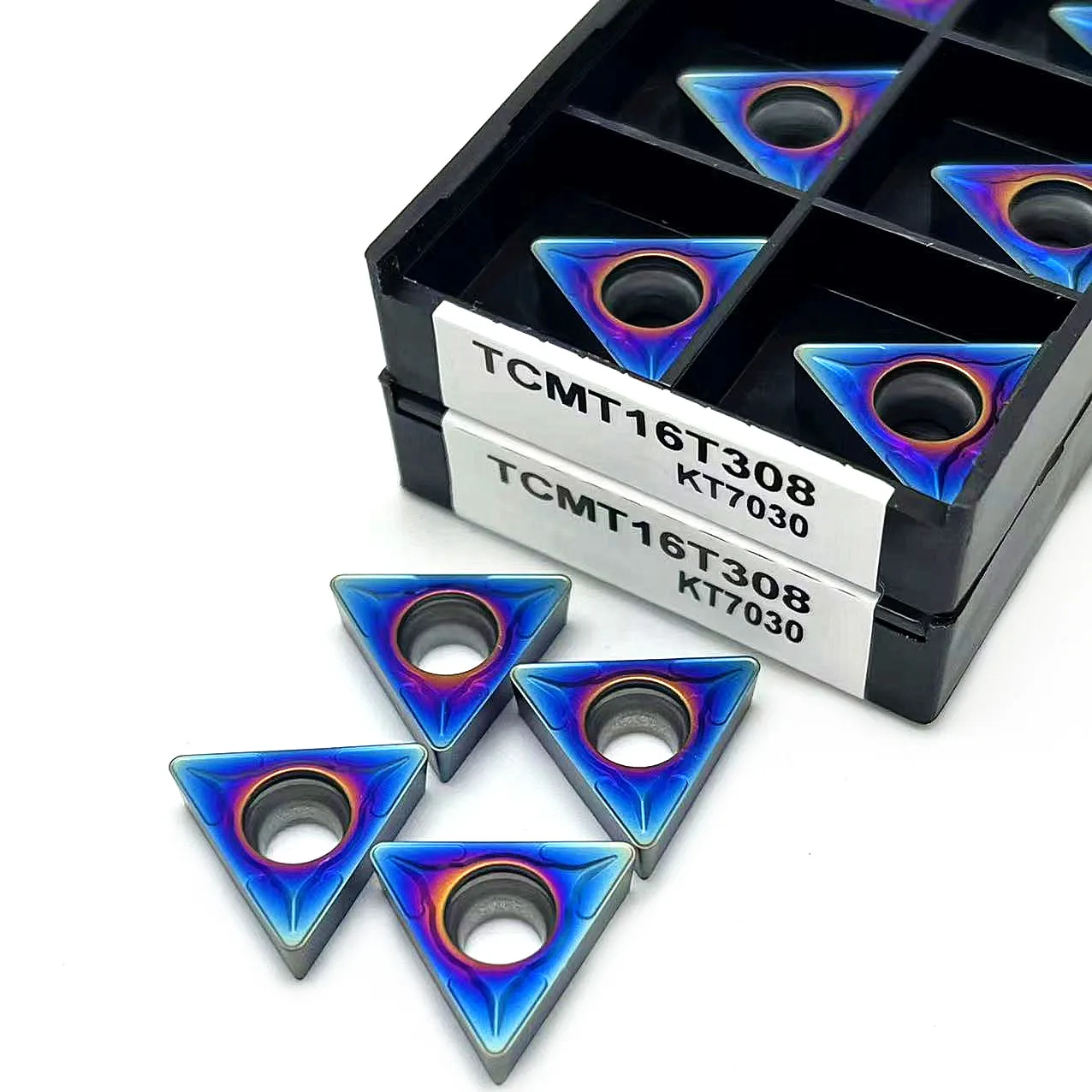 Nano Blue High-Quality 10PCS TCMT16T304 TCMT16T308 KT7030 Tungsten Carbide Insert TCMT 16T304 TCMT 16T308 Lathe Machine Tools