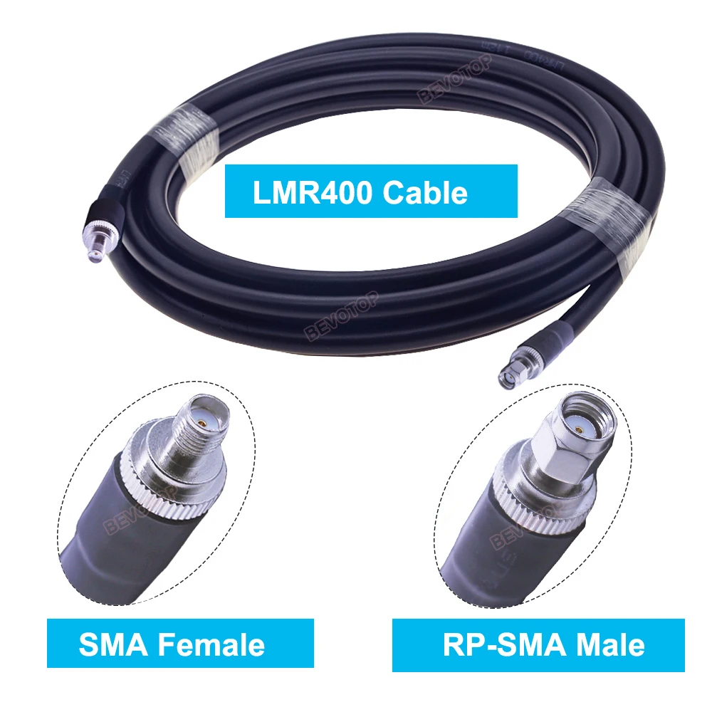 SMA LMR400 Cable SMA Female to RP SMA Male 50 Ohm Low Loss RF Adapter Pigtail WIFI Antenna Extension Cable Signal Booster Jumper