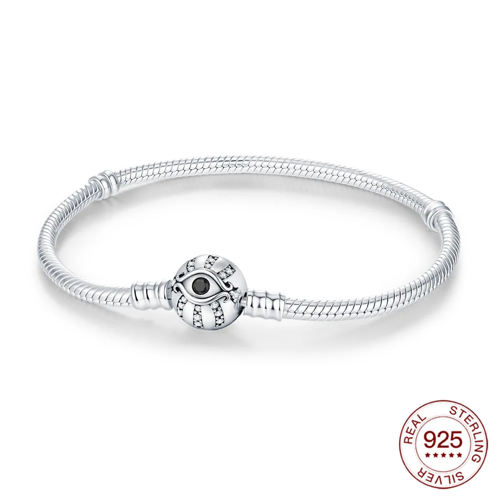 

Браслет из стерлингового серебра 925 пробы, браслет с пряжкой Guardian Eye, оригинальный Шарм, бисер, сделай сам, ювелирные изделия для влюбленных, праздничные подарки для женщин