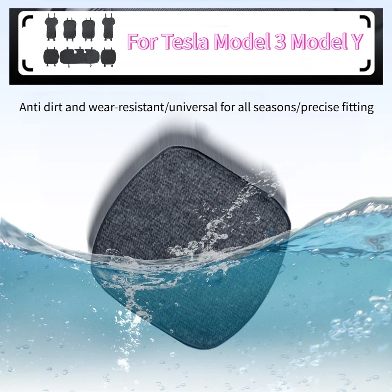 

Flax Seat Pad Cover for Tesla Model 3 Model Y Breathable Comfortable Non-slip Car Front Drivers Passenger Rear Seatback Cushion