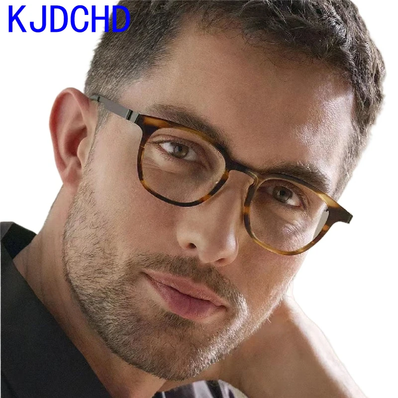 Denmark Brand Glasses Frame 1051 Ultralight Screwless Men Eyeglasses Eyewear Square Acetate Titanium Korean 2024