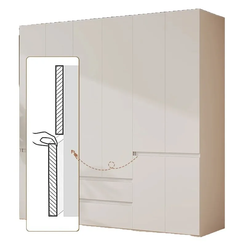 Swing door wardrobe household bedroom solid wood ecological board deepened 60cm large capacity modern simple storage wardrobe