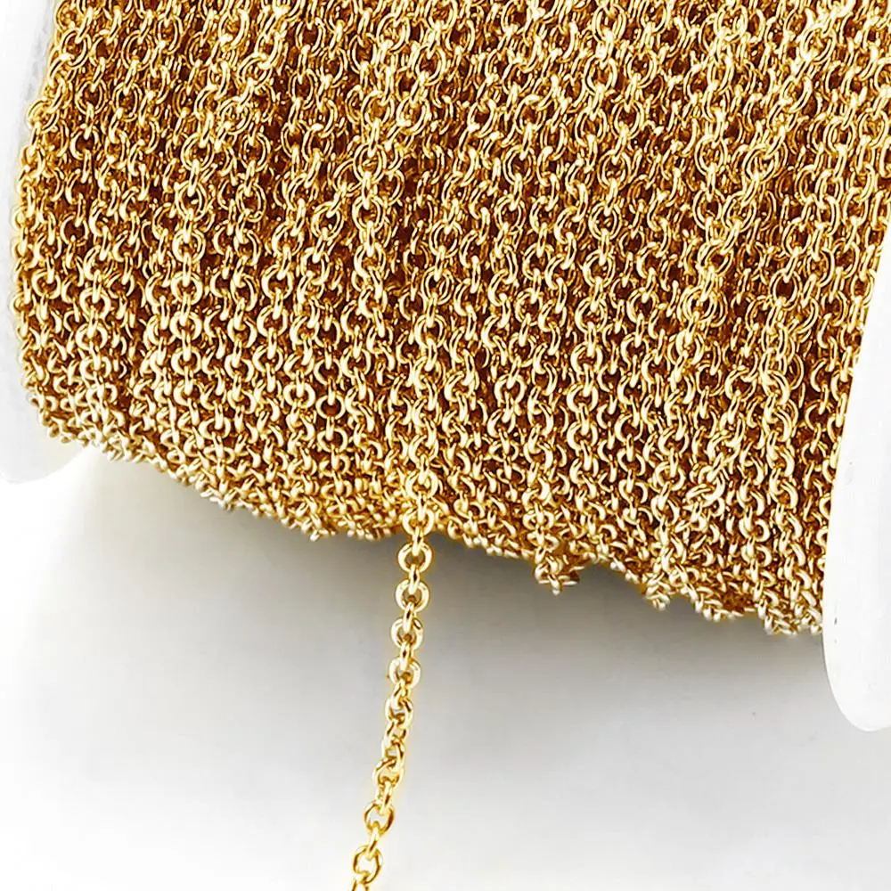 色あせなし 10 メートル 2 メートルステンレス鋼 O シェイプチェーンクロスチェーンブレスレットネックレスジュエリーメイキング DIY 卸売用品