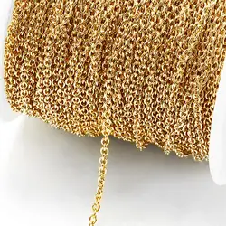 No Fade 10Meters 2Meters Stainless Steel O Shape Chain Cross Chains for Bracelet Necklace Jewelry Making DIY Wholesale Supplies