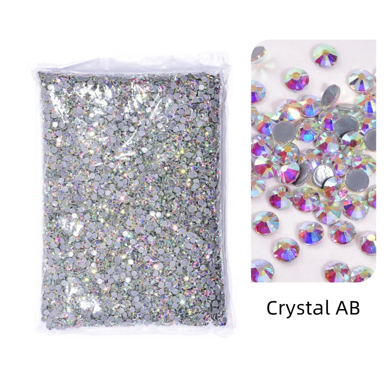 

1 Bag Glitter Glass Strass Glue On Stones SS10 500 Gross AB Color Crystal Loose Flatback Hotfix Rhinestones for Clothes Dress