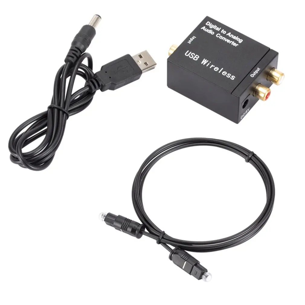 

Digital to Analog Audio Converter Optical Fiber Coaxial Signal to Analog DAC Spdif Stereo 3.5MM Jack 2*RCA Amplifier Decoder