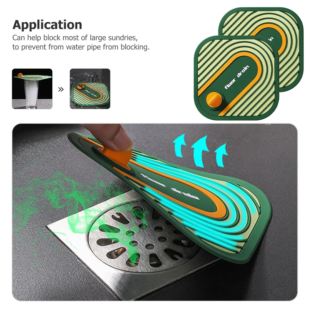

2Pcs Silicone Floor Drain Covers Shower Drain Hair Catcher Kitchen Bathroom Sink Durable Strainer Stopper Kitchen Sink Cover