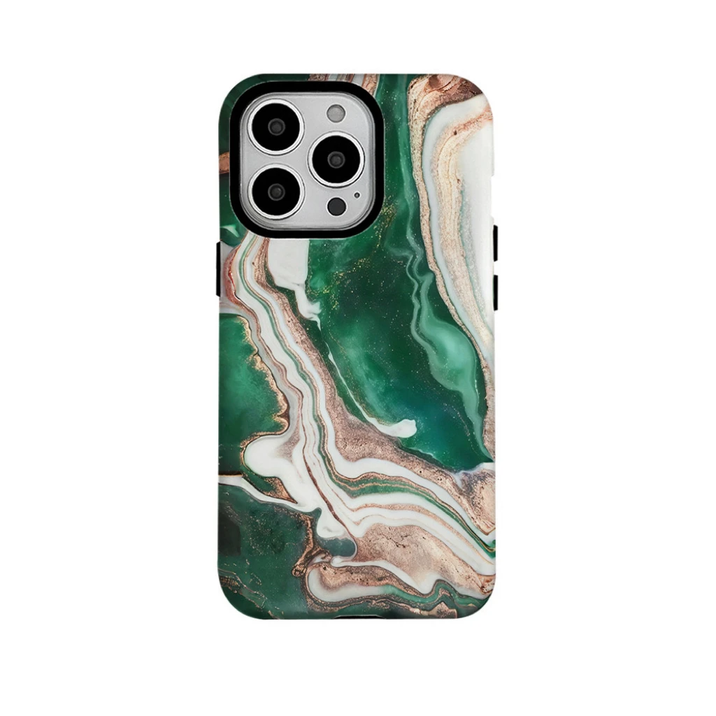 Abstract Art of Green Marble Phone Case for IPhone 16 15 14 13 Pro Max Back Phone Cover for 12 11 Pro Plus XR XS Acrylic Cover