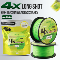 TAIYU 4 Strands 200M PE Braided Fishing Line 19LB-70LB Japan Durable Multifilament Fishing Line Super Smooth Carp Fishing Line
