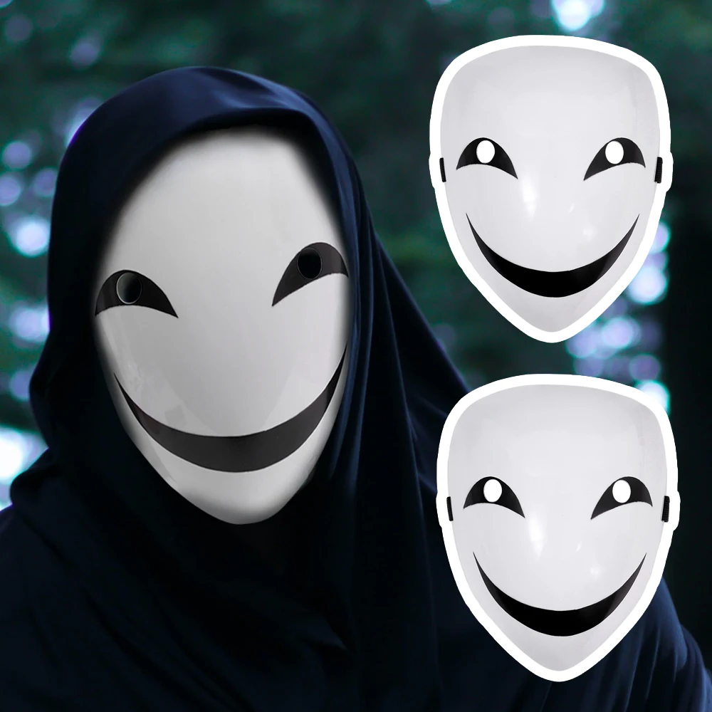 日本のアニメのフェイスマスク,黒い弾丸のフェイスマスク,白い樹脂のヘルメット,コスプレのアクセサリー,ホラー,ハロウィーンのパーティー用品