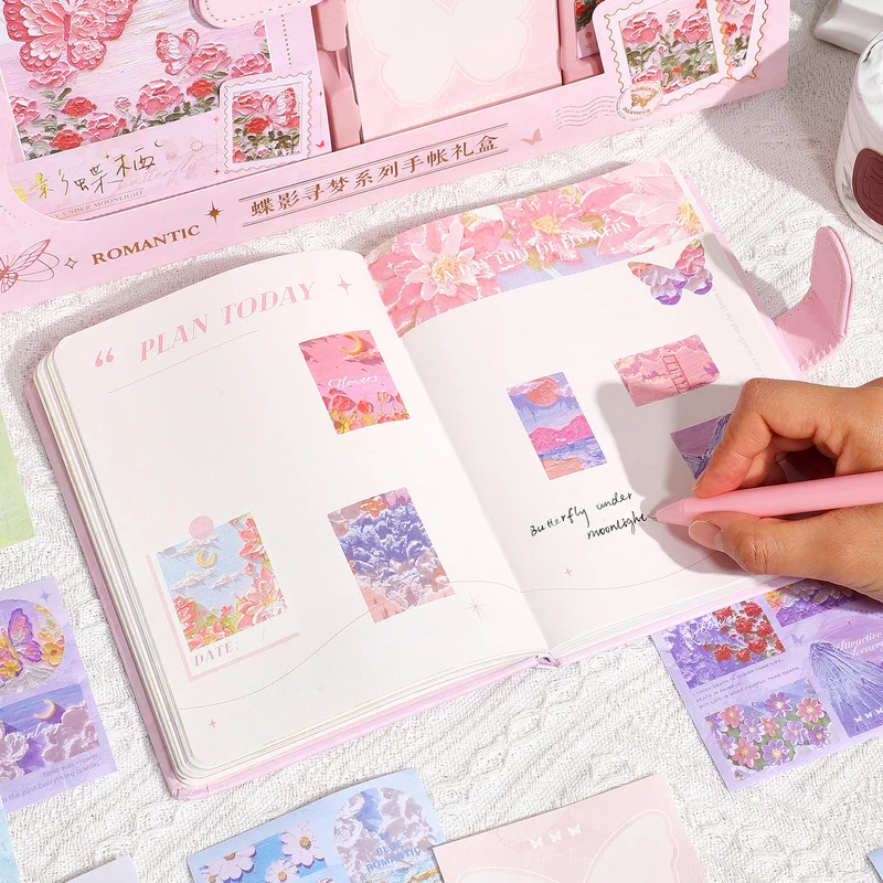 Painting Bullet Journal Kit Imitation Relief Butterfly With Notebook Stickers Pens Bookmarks And Sticky For Stationery Supplies