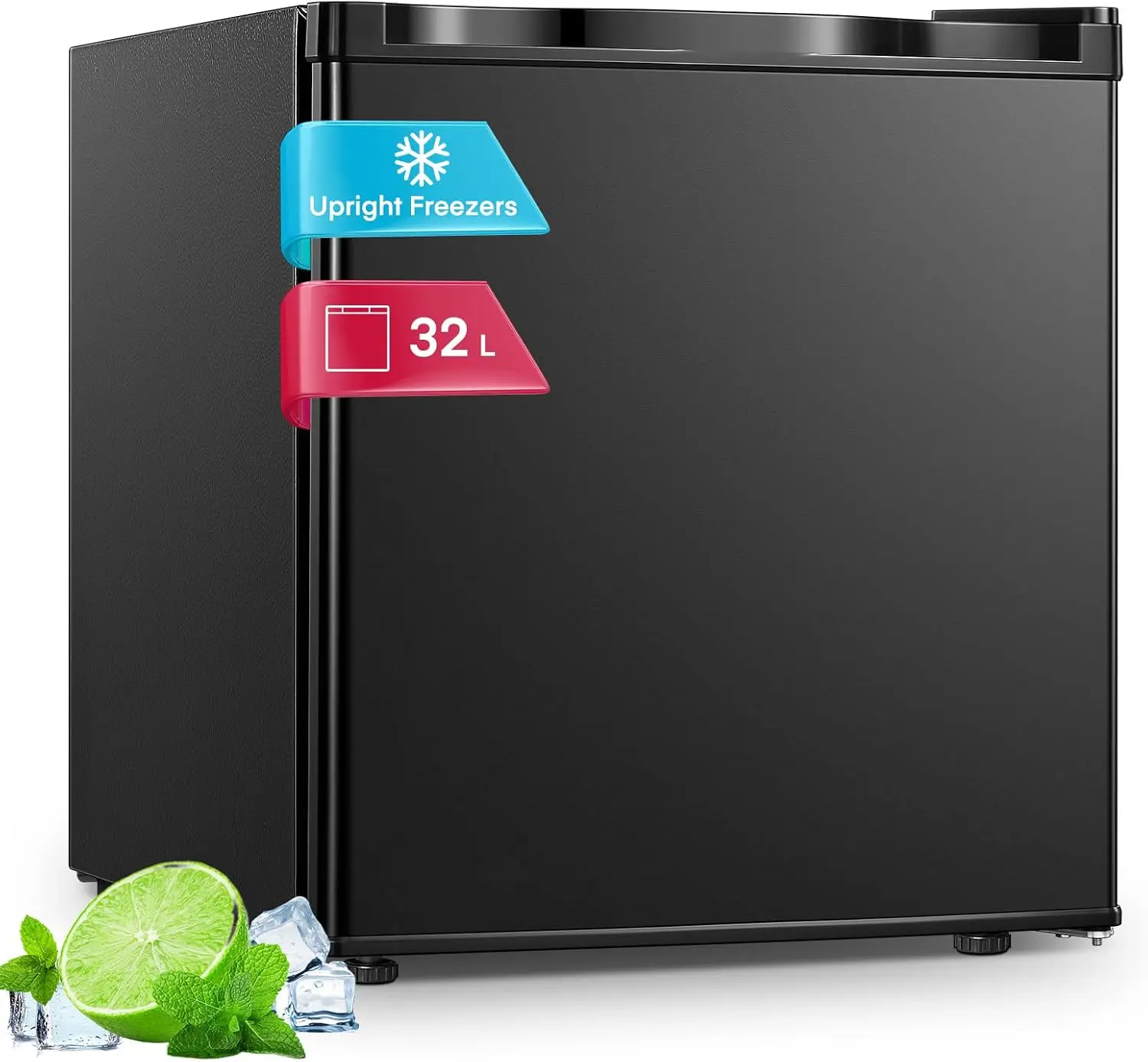 Mini Congelador de 32L, Pequeño y Silencioso, Refrigerador para Oficina Pequeña, Camping y Aire Libre, Color Negro