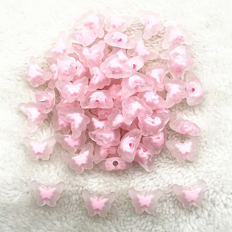 30pcs 15mm Matte/Transparency/AB Colour Acrylic Butterfly Beads Loose Spacer Beads for Jewelry Making DIY Bracelets Accessories