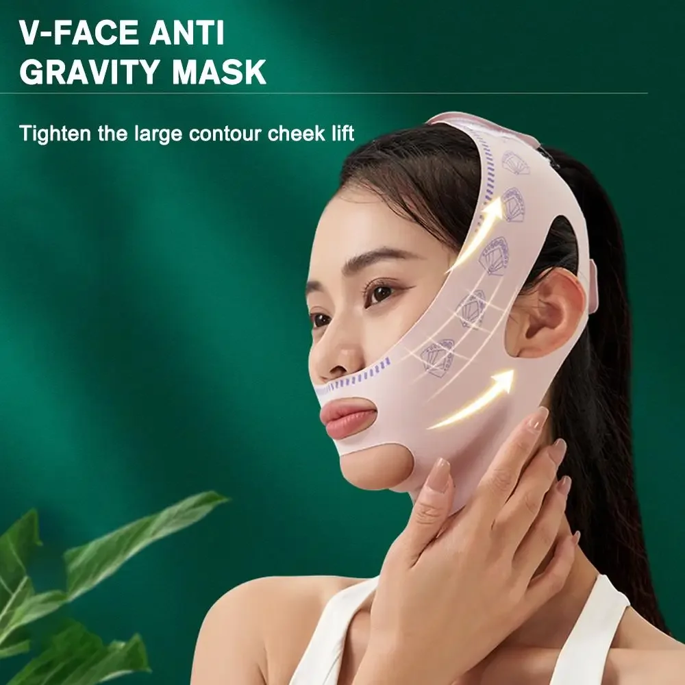 2-teiliges Lymph-Gesichtsformband & Massagebürste, V-Line-Lifting-Maske zur Doppelkinnreduzierung, Kieferlinienformer, Gesichtsstraffungsband – Detail 12