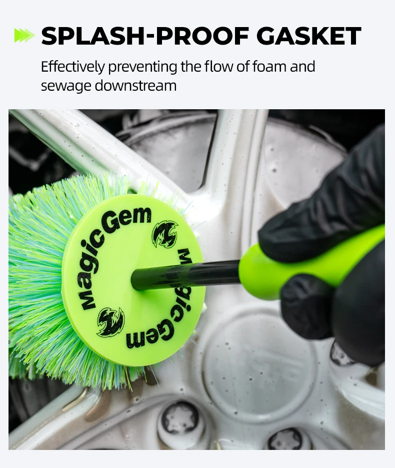 Magic Ge Autowaschbürste, Plüsch Premium Felgenbürste mit Rutschfestem Griff, Einfache Reinigung von Felgen, Speichen und Radnaben, Auto-Detailing – Detail 6