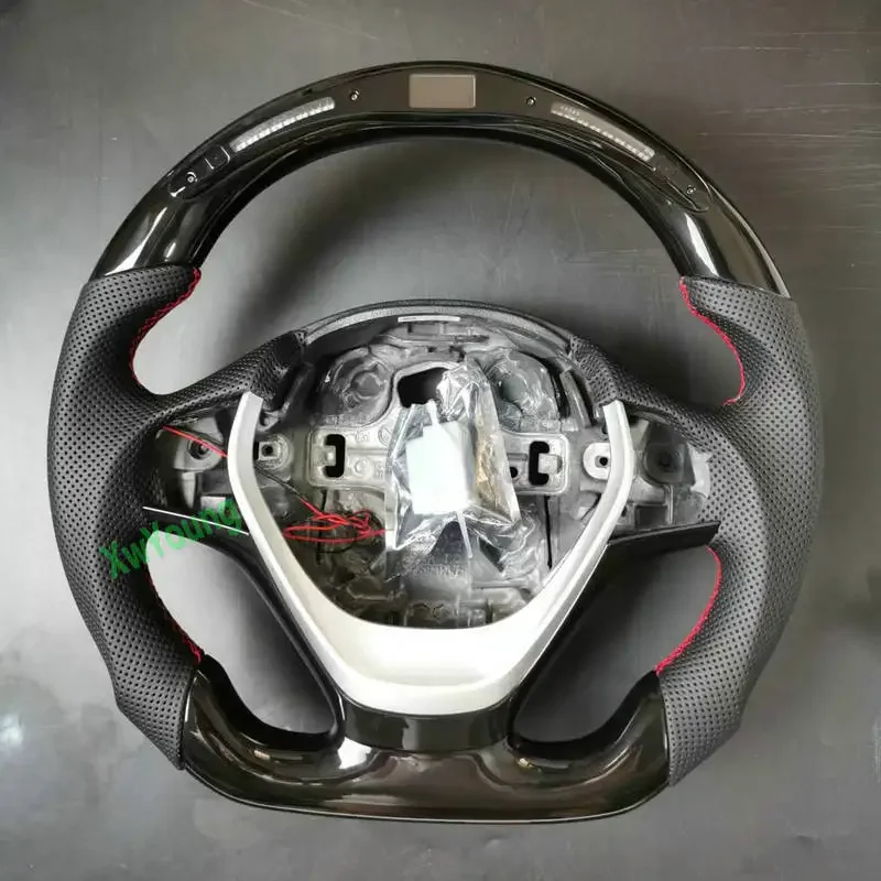 لسيارات BMW F30 F35 F20 F22 F32 320 325 328 328i 335 100% عجلة توجيه سيارة من ألياف الكربون الحقيقية (مع فتحات ناقل الحركة المجداف) #3