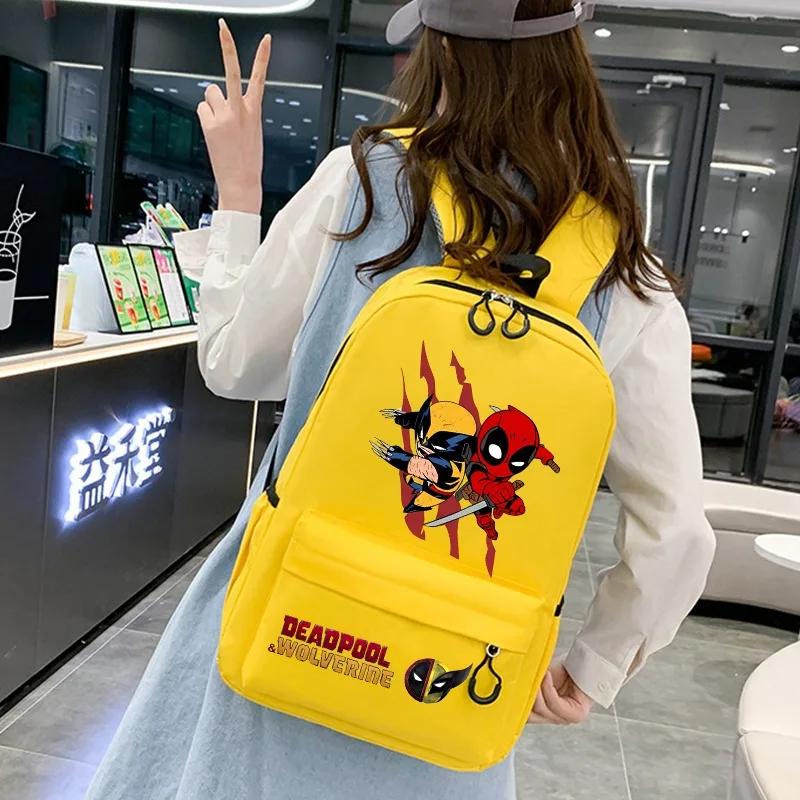 Deadpool & Wolverine Backpacks Anime Marvels Super Heroes High-capacity Knapsacks Kids Shoulders Bags School Bags Supplies Gift