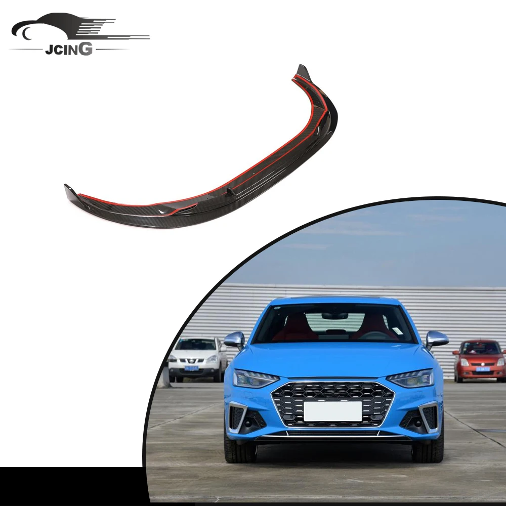 Carbon Fiber Front Bumper Lip A4 S-LINE S4 Sedan 4-Door 2020-2021