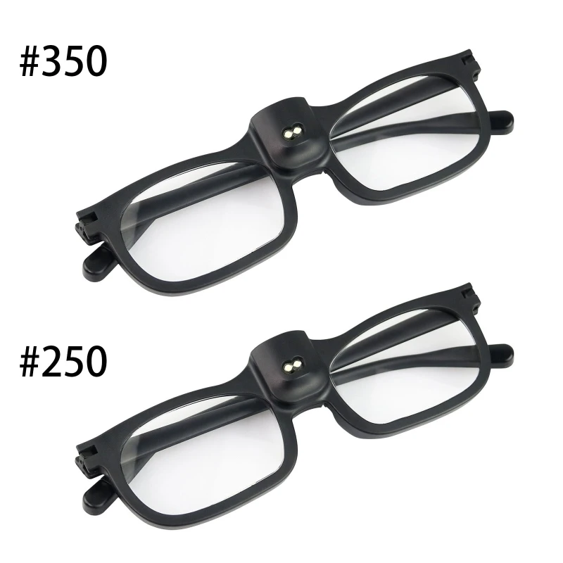 Portable Glasses with Light LED Lighted Magnification Eyeglasses Bright Sight Hands Magnifier Reading