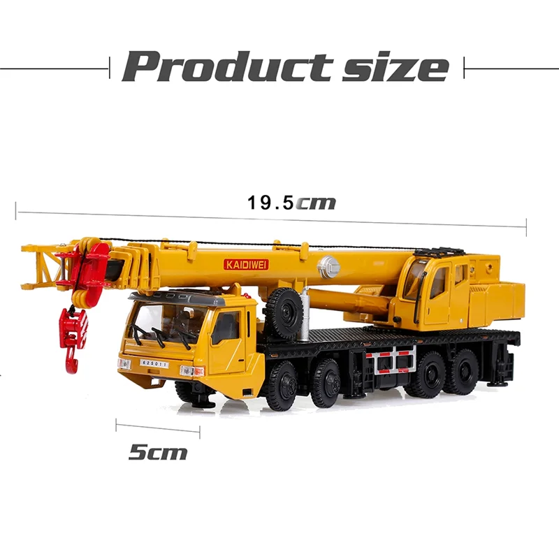 Toy Crane Lifter 360 Degress Rotate Work Platform Crane with 4 Front Wheel Steering Engineering Car Model Gift for Kids