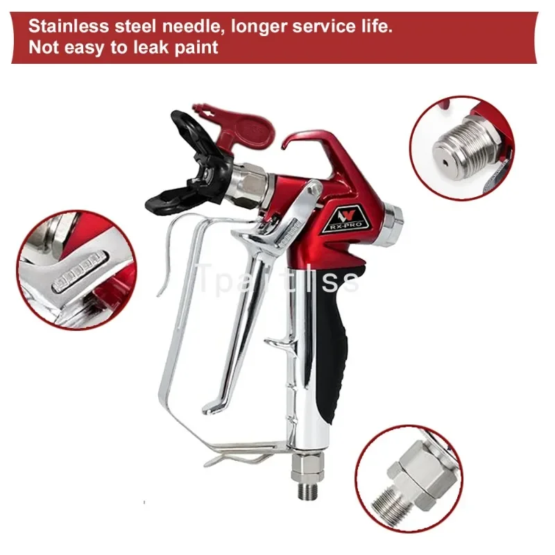 Pistola a spruzzo per vernice airless ad alta pressione Topspray RX-Pro Red Series 538020   con 517 Punta e Guard Titan 0538020