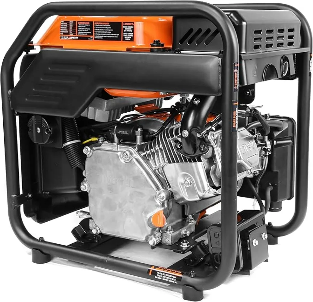 GN400iX RV-Ready 4000-Watt Open Frame Inverter Generator with CO Shutdown Sensor Black/Orange Gas Powered