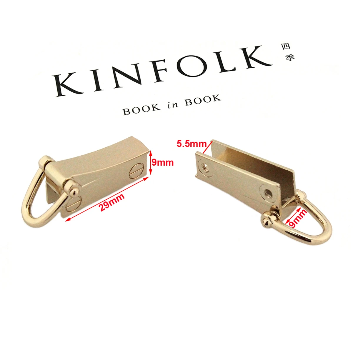 1 pair Metal Bag Side Anchor Gusset Hanger Clamps Bag Side Edge Anchor Link Hardware with D Rings for Bag Purse Strap