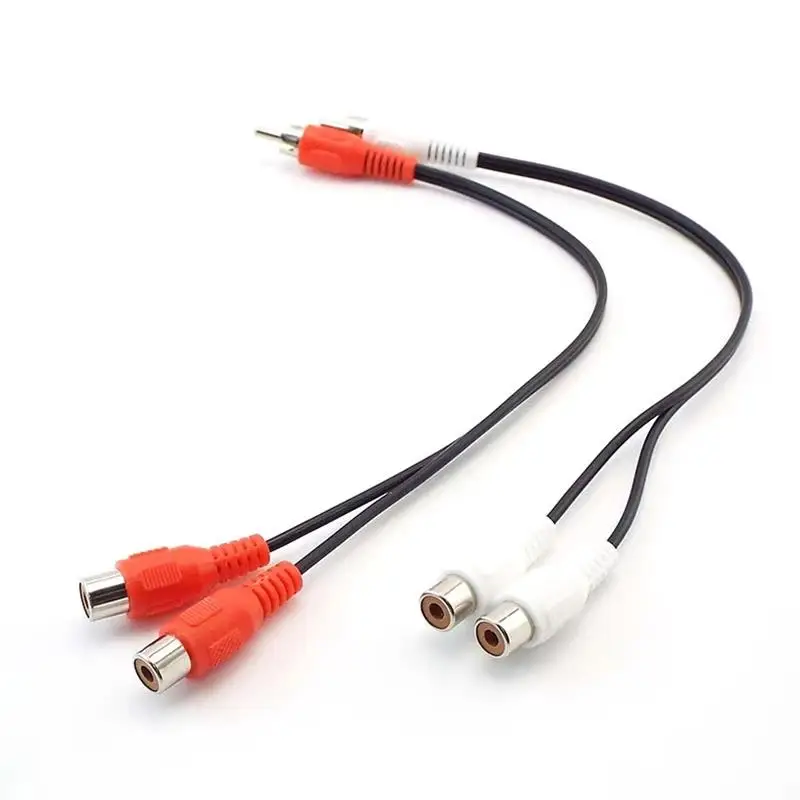 1/3/5pcs Y Splitter Audio Cable One-to-two Audio Line RCA Male to 2 Female Plug RCA Connector Adapters Wire Cord for HDTV/PC E3