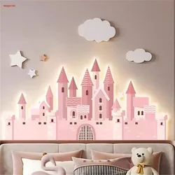 Princess Bedroom Bedside Cartoon Castle Mural Wall Lamp Foyer Dessert Shop Corridor Kids Home Decor Atmosphere Led Night Light