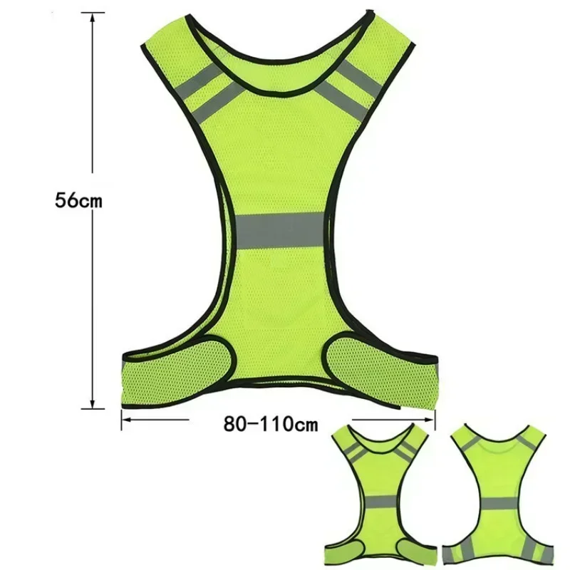 Gilet de sécurité haute visibilité pour la course à pied, gilets d'équitation en plein air de nuit, glaçage structurels ent, jaune et orange